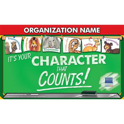 Character Animals Banner: Chalkboard | CHARACTER COUNTS! Store