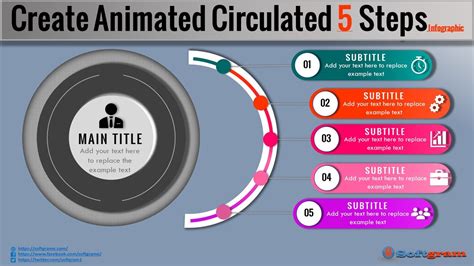 Create Animated Circulated 5 Steps Infographic Softgram