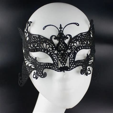 5pcs new sexy catwoman costume black cutout lace mask butterfly prom party halloween masquerade