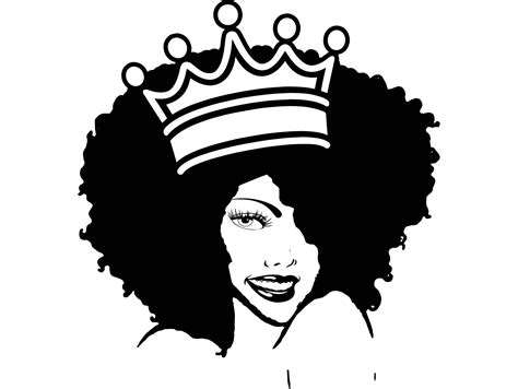 Afro Woman Svg Queen Princess Afro Hair Beautiful African Etsy