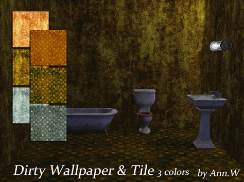 Dirty Wallpaper And Floor Set 3 Colors Ann The Sims 4 Game Cc Download