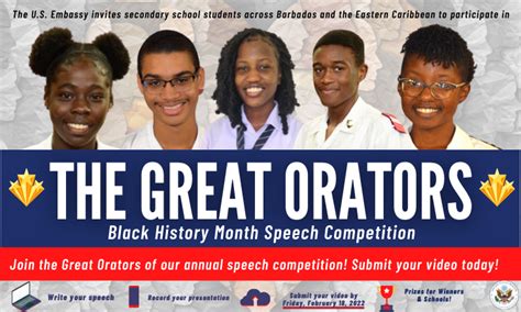 Us Embassy Black History Month Secondary School Speech Competition