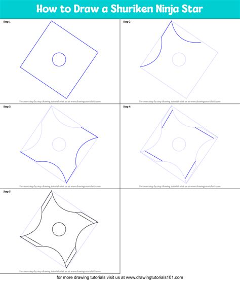 How To Draw A Shuriken Ninja Star Printable Step By Step Drawing Sheet