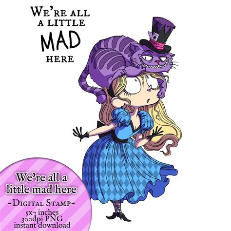 we re all a little mad here digital stamp instant etsy