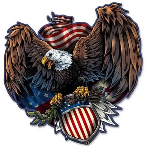 United States Army Bald Eagle And Flag Patriotic Art On Plasma Cut