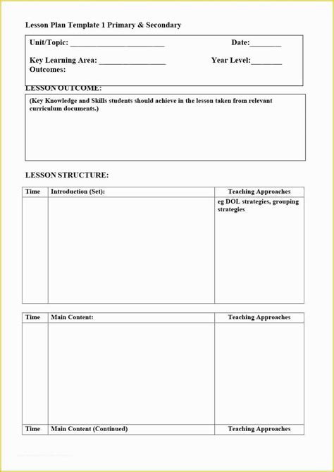 Template Free Download Of 39 Best Unit Plan Templates Word Pdf