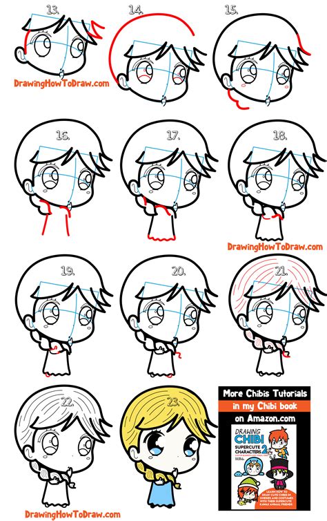 Be creative and have fun! How to Draw a Supercute Chibi Girl with Easy Step by Step Drawing Lesson for Kids & Beginners ...