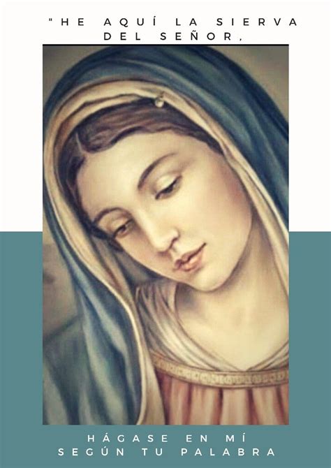 He Aquí La Sierva Del Señor Arte Virgen María Imagen Virgen Maria