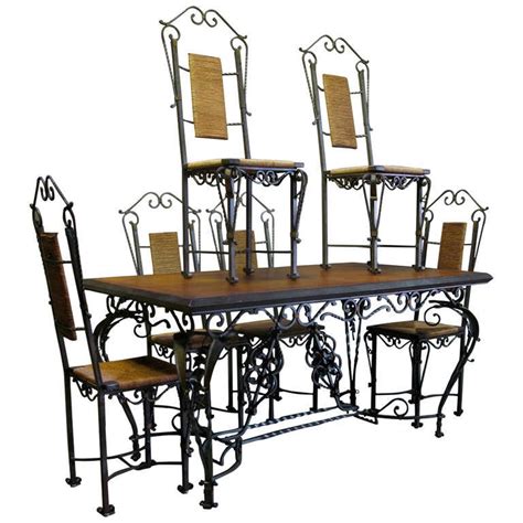 Shop the wrought iron dining chairs collection on chairish, home of the best vintage and used furniture, decor and art. Exceptional Wrought Iron Ivy Motif Table and Six Chairs ...