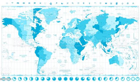 Weltkarte Mit Standard Time Zone Stock Vektor Art Und Mehr Bilder Von