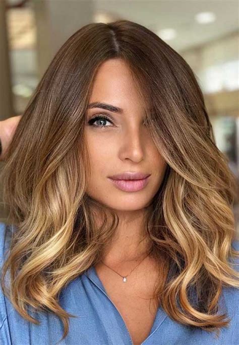 50 Trendy Hair Colors To Wear In Winter Golden French Balayage Long Bob