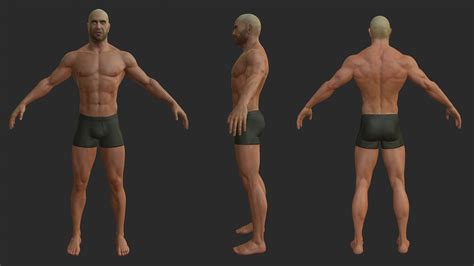 3d Model Male Body Vr Ar Low Poly Cgtrader
