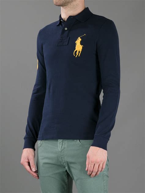Ralph Lauren Long Sleeve Polo Shirt In Navy Blue For Men Lyst