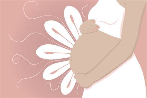 Pregnant Woman Belly With Abstract Flower 7783114 Vector Art At Vecteezy