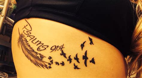 Psalms 914 With Feathers And Bird 😍 Tattoos Flying Bird Tattoo
