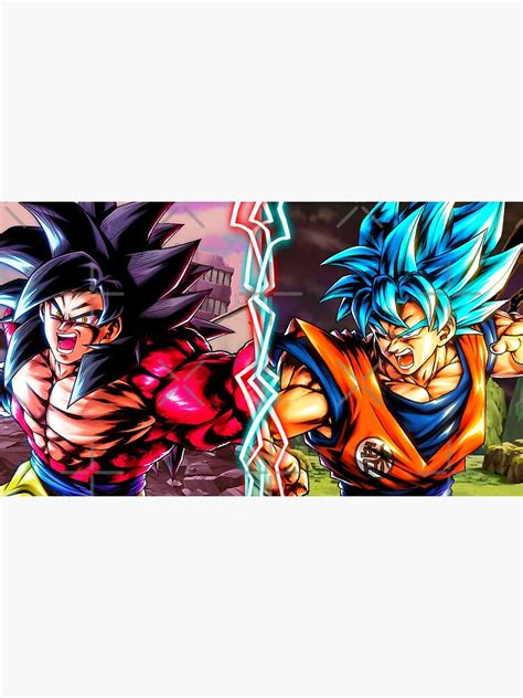 Goku Ssj4 Vs Goku Super Saiyan Blue Poster By Drwolfstark Redbubble