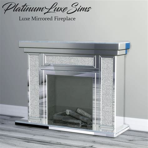 Platinumluxesims — Luxe Mirrored Fireplace • 8 Swatches Sims 4 Cc