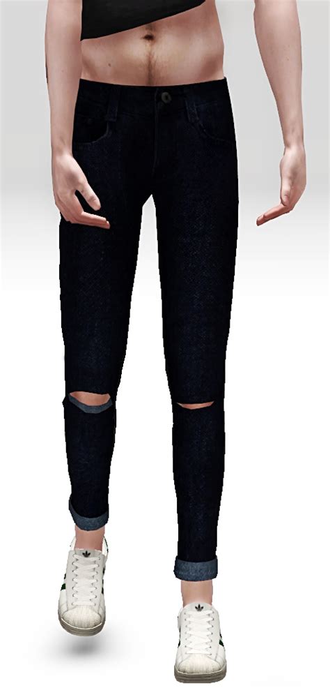 Katsujii Cc Sims 4 Cc Ripped Jeans Sims 3 Clothing Ripped Jeans Men