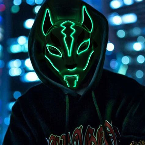 Led Kitune Fox Mask Best Price Kabuki Masks