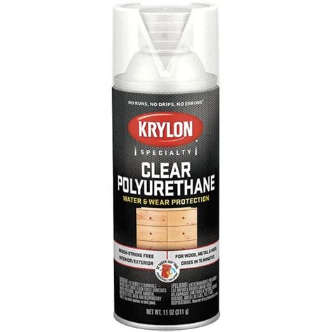 Krylon Polyurethane Spray Paint Clear Flat 16 Oz 75283416 Msc