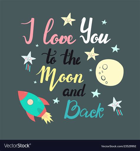 I Love You To The Moon And Back Royalty Free Vector Image