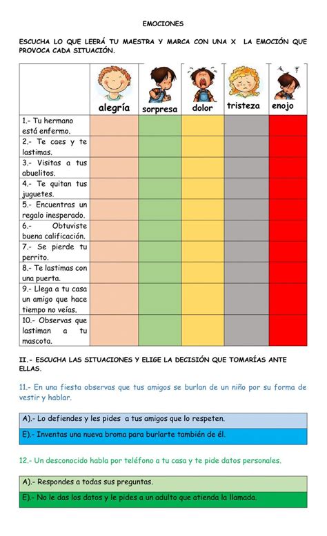 Ejemplo Tendencia Descompostura Actividades Para Trabajar Las Emociones