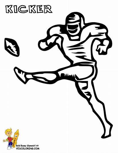 Football Coloring Kicker Clipart Easy Drawing Players