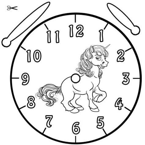 Zifferblatt vorlage ausdrucken arbeitsmaterialien pinterest. Kostenlose Malvorlage Uhrzeit lernen: Ausmalbild Einhorn ...