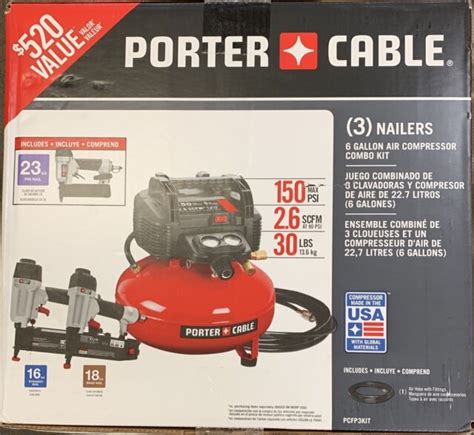 Porter Cable 6 Gal 150 Psi Portable Electric Air Compressor Pcfp3kit