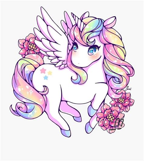 Draw this cute kawaii unicorn by following this drawing lesson. Download and share #unicorn #rainbow #rainbowunicorn # ...