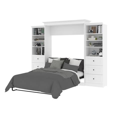 Versatile Queen Murphy Bed And 2 Closet Organizers With Drawers 115w