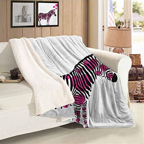 Pink Zebra Fashion Throwing Blanket Twin Size Zebra In