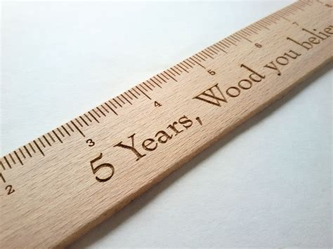 Personalised Natural Hand Crafted Wooden Ruler Available In Cmmm Or
