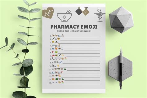 Pharmacy Emoji Game Medications Pictionary Printable Game Etsy