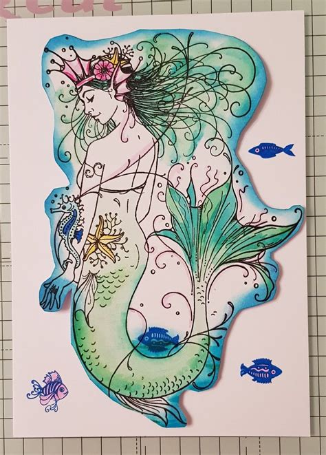 Ink Stamps Fantasy Creatures Under The Sea Mermaids Fairies