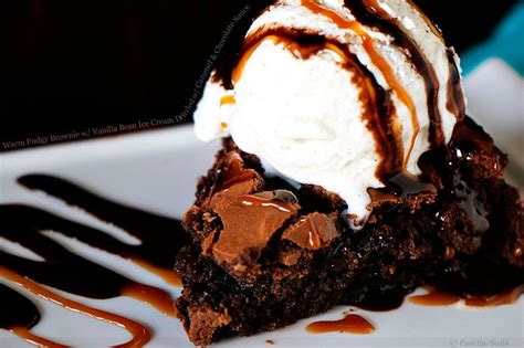 Fudge Brownie A La Mode With Caramel And Chocolate Sauce Food Desserts Eat Dessert