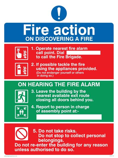 Buy Viking Signs Cf5179 A5p V Fire Action Notice On Discovering A Fire