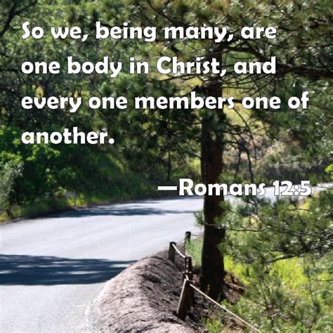 Romans 125 So We Being Many Are One Body In Christ And Every One