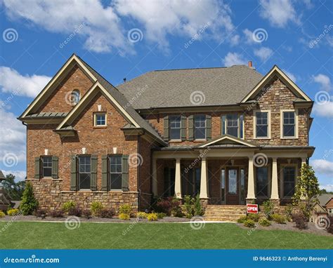 Model Luxury Home Exterior Front View Clouds Stock Photos Image 9646323