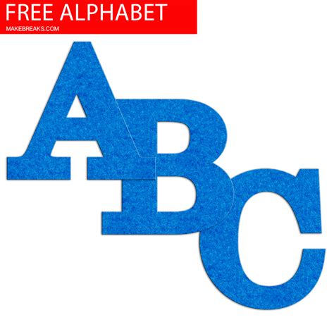 Blue Felt Effect Free Printable Alphabet Make Breaks