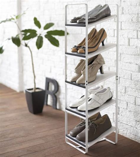 The top shelf and hooks on the side of rack will provide you additional storage space for your small items. Tower Shoe Rack | Vertical shoe rack, Shoe rack with shelf ...