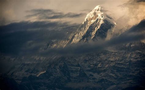 720p Mountain Nature Himalayas Peak Clouds Snowy Nepal Snowy