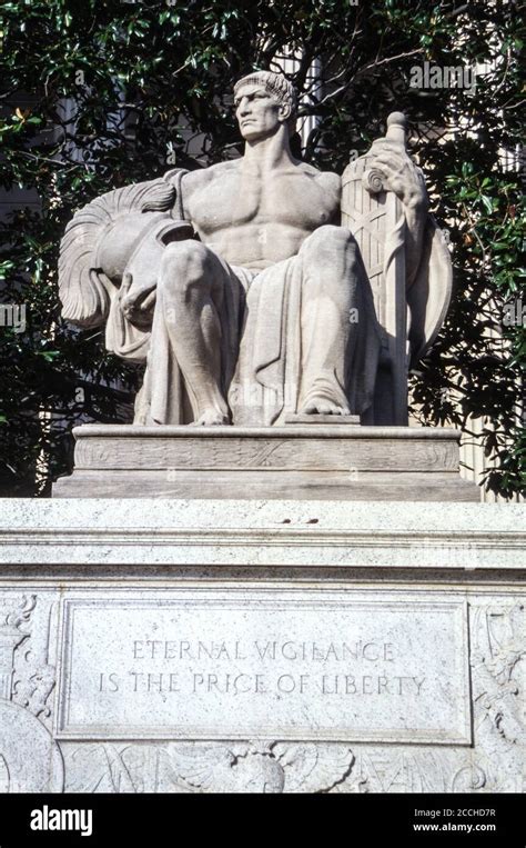 Washington Dc Eternal Vigilance Is The Price Of Liberty Statue Outside The National Archives