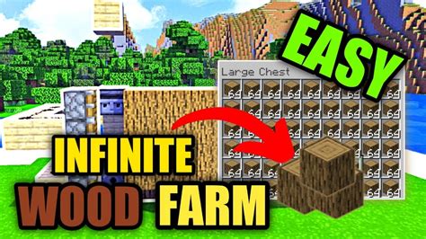 Simple 117 Automatic Wood Farm In Minecraft Bedrock Mcpe Java Xbox