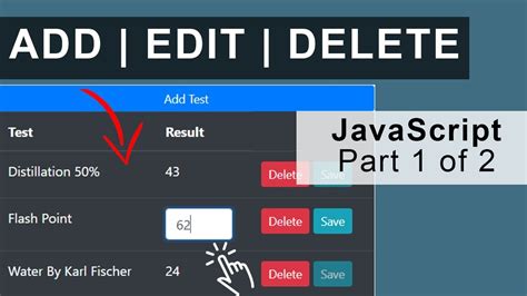 Quick Add Edit Delete Table Items Javascript Backend Part 1 Of 2