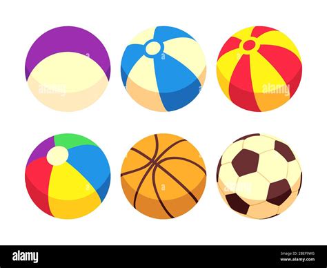 Sport And Toy Balls Icons Isolated On White Colored Ball Vector