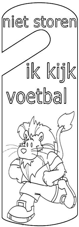 Ik kijk voetbal deurhanger uit knutselthema Vaderdag