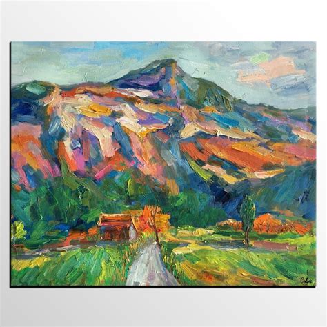 Abstract Landscape Art Autumn Mountain Painting Bedroom Wall Art