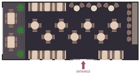 This floor plan sample shows japanese restaurant equipment and furniture layout. Cafe Floor Plans | Professional Building Drawing