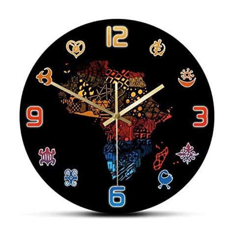 Buy Wall Clocks Africa Colored Continent Silent Non Ticking Wall